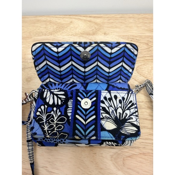 VERA BRADLEY BLUE BAYOU Double Zip- 2in1 Wallet Detachable Strap Crossbody #63 - Picture 5 of 9